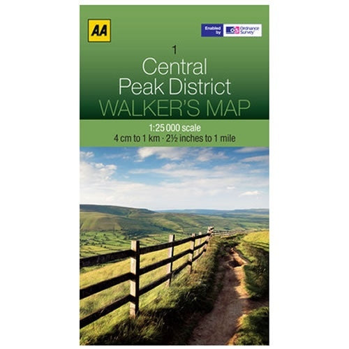 AA Walkers Map 1 Central Peak District